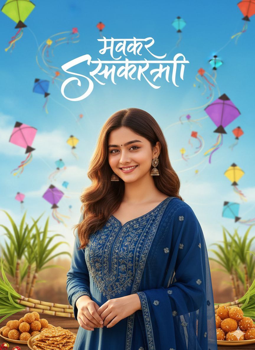 Makar Sankranti ai prompt for girl